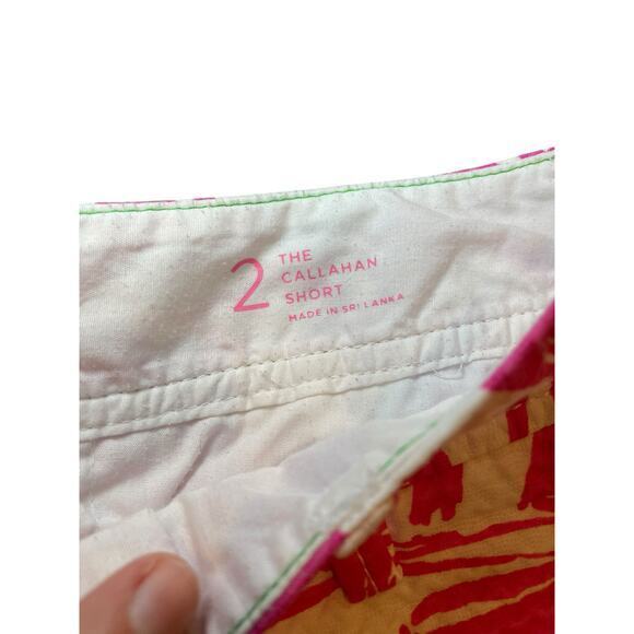 Lilly‎ Pulitzer Women 2 Shorts Pink & White Callahan 5" Yacht Sea Print Nautical - Picture 6 of 11